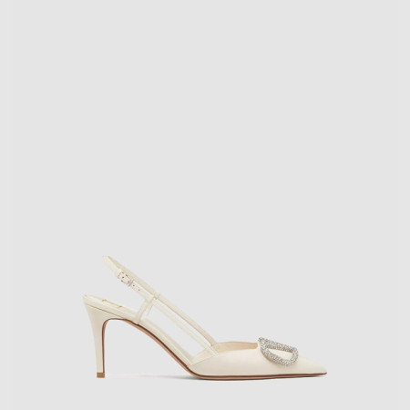 발렌티노 여성 브이로고 시그니처 슬링백 펌프스 - Valentino Womens Calfskin V-Logo Signature Slingback Pumps - vas6689x