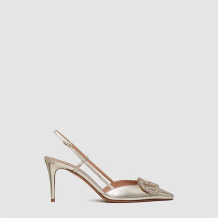 발렌티노 여성 브이로고 시그니처 슬링백 펌프스 - Valentino Womens Calfskin V-Logo Signature Slingback Pumps - vas6691x
