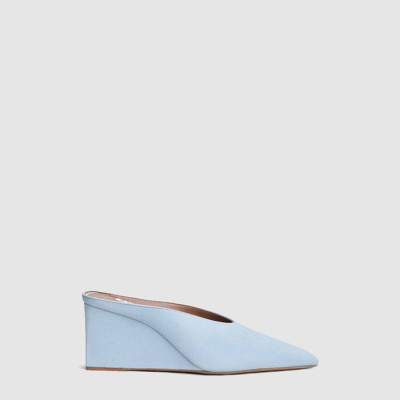 알라이아 여성 새틴 큐브 웨지 뮬 - Alaia Womens Cube Wedge Mules In Satin - als6709x