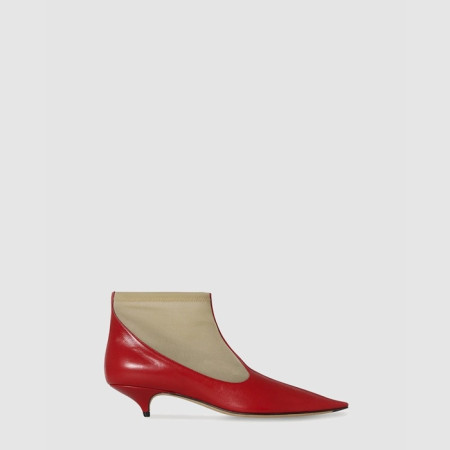 더 로우 여성 메시 나일론 & 가죽 부티 - The Row Womens Mesh Nylon & Leather Booties - ths6736x