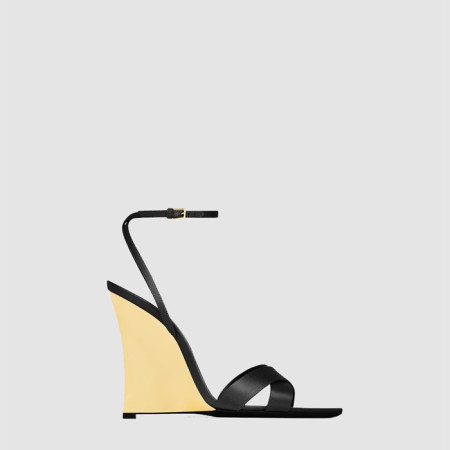 입생로랑 여성 새틴 크레이프 소재 Lucienne 웨지 - Saint Laurent Womens Satin Crepe Material Lucienne Wedge - yss6815x