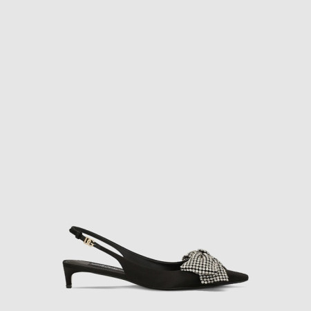 돌체앤가바나 여성 라인스톤 새틴 슬링백 - Dolce&Gabbana Womens Rhinestone Satin Slingback - dos6838x