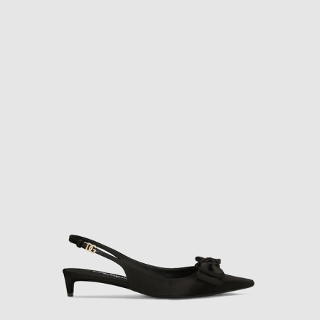 돌체앤가바나 여성 보 디테일 새틴 슬링백 - Dolce&Gabbana Womens Bow Detail Satin Slingback - dos6842x