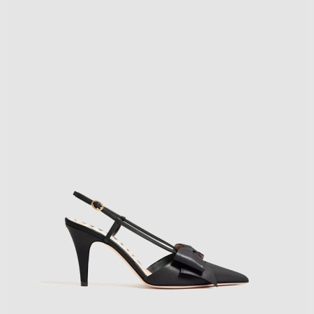 발렌티노 여성 보와우 무아레 패브릭 슬링백 펌프스 - Valentino Womens Bowaou Moire Fabric Slingback Pumps - vas6982x