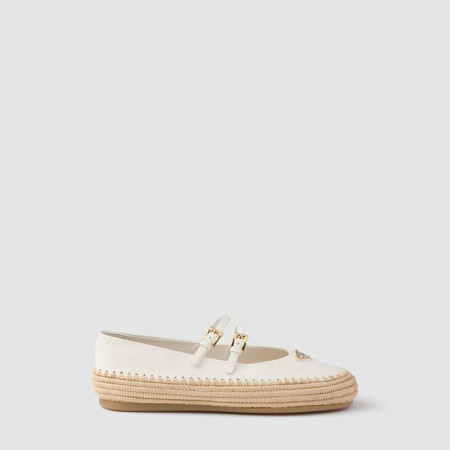 프라다 여성 나파 라피아 발레리나  - Prada Womens Nappa Raffia Ballerina - prs7039x