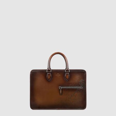 벨루티 남성 원 주르 스크리토 레더 브리프케이스 - Berluti Mens One Jour Scritto Leather Briefcase - beb7881x