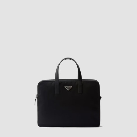 프라다 남성 리나일론 사피아노 가죽 브리프케이스 2VE368 - Prada Mens Re-Nylon Saffiano Leather Briefcase - prb7919x