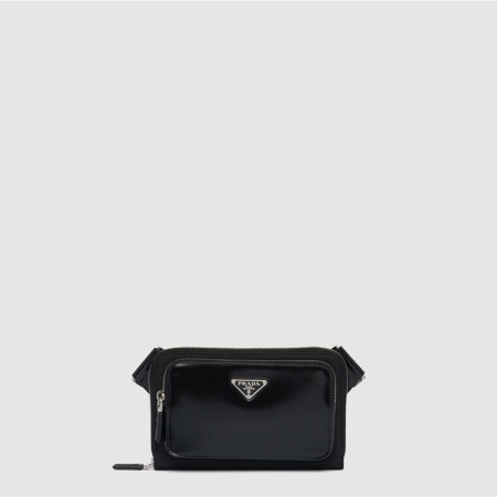 프라다 남성 브러쉬드 가죽 벨트백 - Prada Mens Brushed Leather Belt Bag - prb9104x