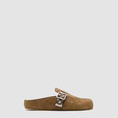 버버리 남성 체크 스웨이드 어친 클로그 - Burberry Mens Check Suede Urchin Clogs - bus7094x