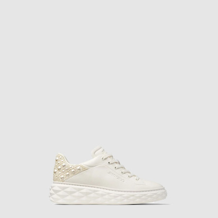 지미추 여성 라테 나파 가죽 진주 스니커즈 - Jimmy Choo Womens Latte Nappa Leather Pearl Sneakers - jis7523x