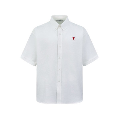 아미 남성 반팔 셔츠 - Ami Mens Basic Shirts - amc7916x