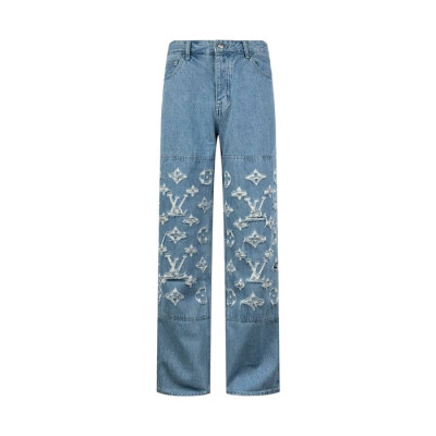 루이비통 남성 트렌디 청바지 - Louis vuitton Mens Trendy Jeans - lvc7932x
