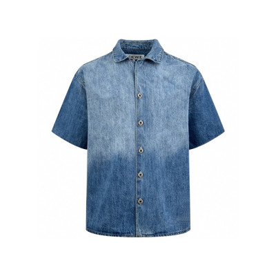 로에베 남성 반팔 셔츠 - Loewe Mens Denim Shirts - loc7941x