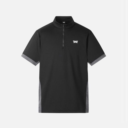 PXG 남성 썸머 카라 블럭 하프 집업 티셔츠 - gol1770x