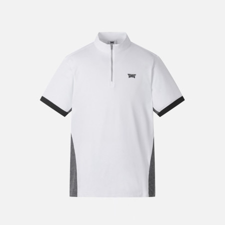 PXG 남성 썸머 카라 블럭 하프 집업 티셔츠 - gol1771x