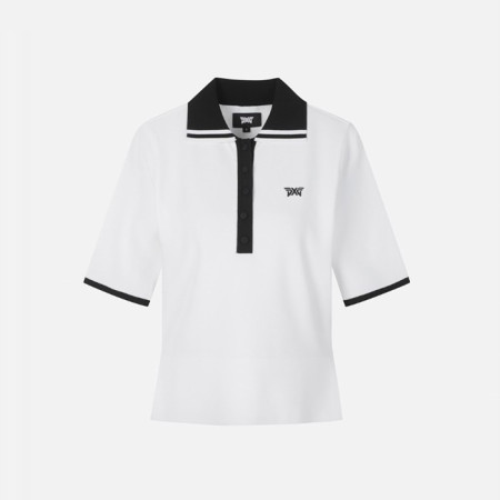 PXG 여성 미들 슬리브 칼라 스웨터 - gol1818x