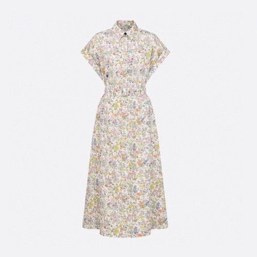 디올 여성 벨트 미디 셔츠 드레스 - Dior Womens Belted Midi Shirt Dress - dic7956x