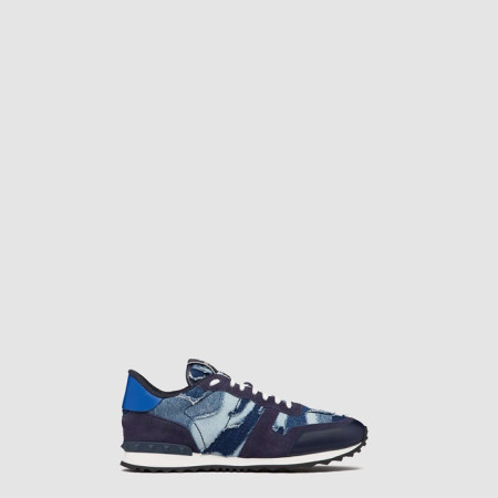 발렌티노 남성 라미네이트 가공 카무플라주 느와르 락러너 스니커즈 - Valentino Mens Laminated Camouflage Noir Rockrunner Sneakers - vas7559x