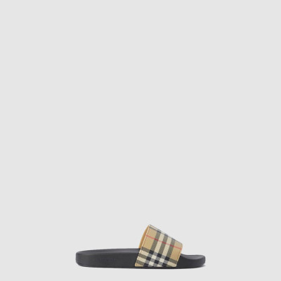 버버리 남/녀 체크 슬라이드 - Burberry Unisex Check Slides - bus7742x