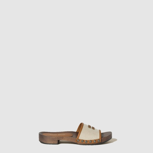 미우미우 여성 캔버스 클로그 - Miu Miu Womens Canvas Clog - mis7773x