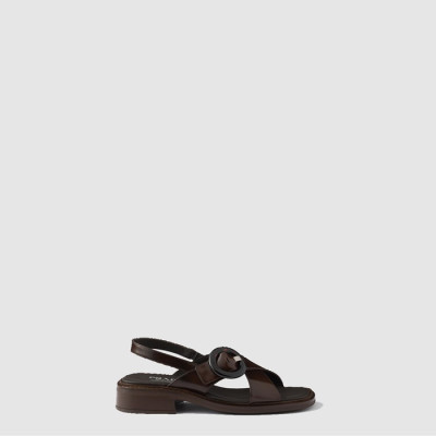 프라다 여성 버클 장식 브러쉬드 가죽 샌들 - Prada Buckle-embellished Brushed Leather Sandals - dis7976x