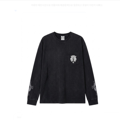 크롬하츠 남성 라운드 긴팔티 - Chrome Hearts Mens Round Tshirt - chc8005x