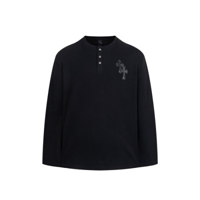 크롬하츠 남성 라운드 긴팔티 - Chrome Hearts Mens Round Tshirt - chc8007x