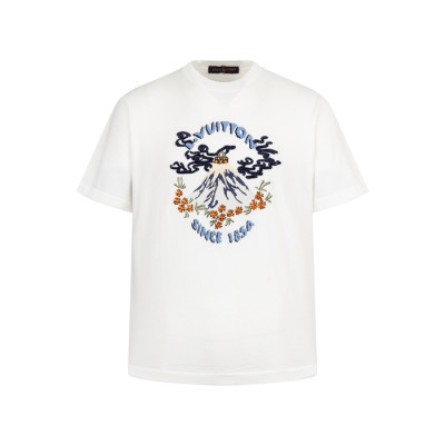루이비통 남성 라운드 반팔 티셔츠 - Louis vuitton Mens Round Tshirt - lvc8017x