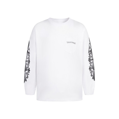 크롬하츠 남성 라운드 긴팔티 - Chrome Hearts Mens Round Tshirt - chc8022x