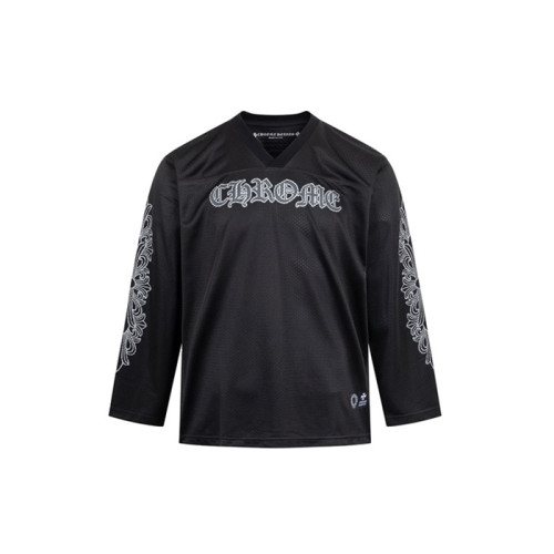 크롬하츠 남성 브이넥 긴팔티 - Chrome Hearts Mens V-neck Tshirt - chc8050x