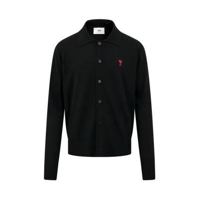 아미 남/녀 폴로 가디건 - Ami Unisex Polo Cardigan - amc8120x