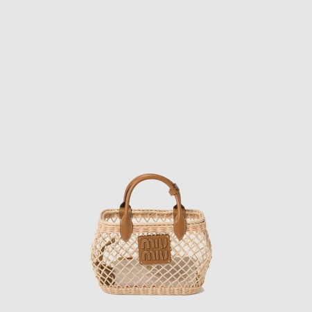 미우미우 여성 라탄 토트백 - MiuMiu Womens Rattan Tote Bag - mib9658x
