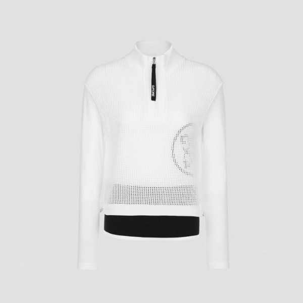 [G/FORE] 지포어 여성 쿨 터치 하이브리드 하프집 스웨터 - gol1852x