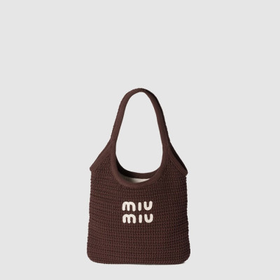 미우미우 여성 아이비 라피아 우븐 토트 백 - Miumiu Womens Ivy Raffia Woven Tote Bag - mib9869x