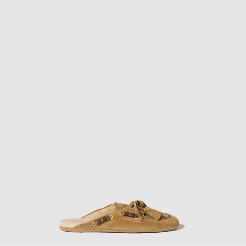 미우미우 여성 스웨이드 가죽 뮬 - Miu Miu Womens Suede Leather Mules - mis8192x
