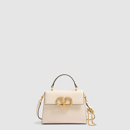 발렌티노 여성 가라바니 브이슬링 주얼 로고 스몰 핸드백 - Valentino Womens Garavani V-Sling Jewel Logo Small Handbag - vab9923x