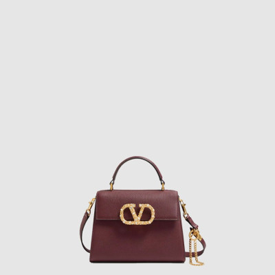 발렌티노 여성 가라바니 브이슬링 주얼 로고 스몰 핸드백 - Valentino Womens Garavani V-Sling Jewel Logo Small Handbag - vab9924x