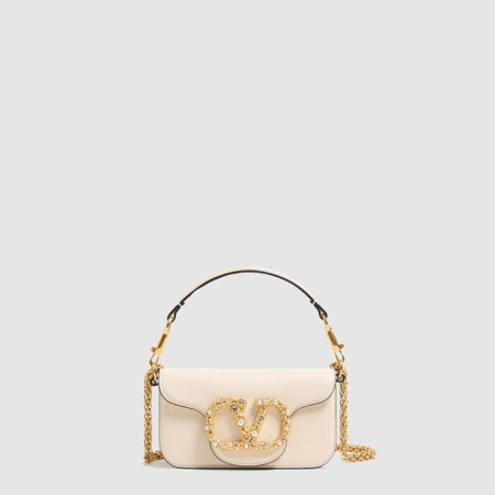 발렌티노 여성 가라바니 로코 주얼 로고 스몰 숄더 백 - Valentino Womens Garavani Rocco Jewel Logo Small Shoulder Bag - vab9927x
