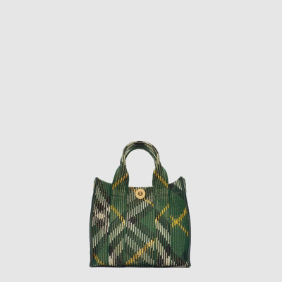 버버리 여성 미니 체크 니트 토트 - Burberry Womens Mini Check Knit Tote - bub10106x