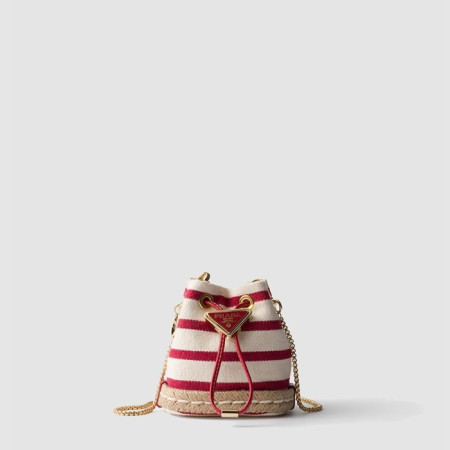 프라다 여성 스트라이프 패브릭 미니 파우치 1NR16H - Prada Womens Striped Fabric Mini Pouch - prb10196x