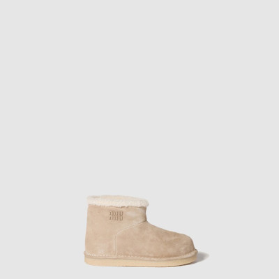 미우미우 여성 스웨이드 시어링 부티 - Miumiu Womens Suede and Shearling Booties - mis8347x
