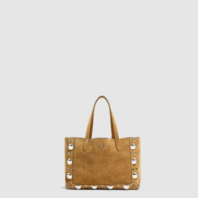 발렌티노 여성 가라바니 넬코트 스웨이드 미디엄 쇼퍼 백 - Valentino Womens Garavani Nellcourt Suede Medium Shopper Bag - vab10654x