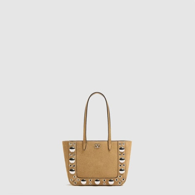 발렌티노 여성 가라바니 넬코트 스웨이드 미니 쇼퍼 백 - Valentino Womens Garavani Nellcourt Suede Mini Shopper Bag - vab10656x