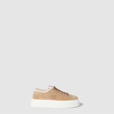 끌로에 여성 스웨이드 시어링 스니커즈 - Chloe Womens Suede Shearling Sneakers - chs8383x