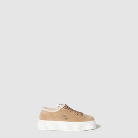 끌로에 여성 스웨이드 시어링 스니커즈 - Chloe Womens Suede Shearling Sneakers - chs8383x