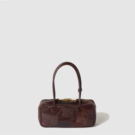 미우미우 여성 보 가죽 패치워크 백 - Miumiu Womens Bo Leather Patchwork Bag - mib10906x