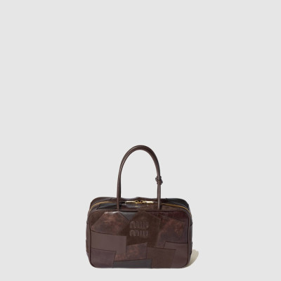 미우미우 여성 가죽 패치워크 보 백 - Miumiu Womens Leather Patchwork Beau Bag - mib11004x