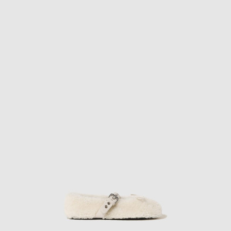미우미우 여성 시어링 발레리나 - Miu Miu Womens Shearling Ballerina - mis8406x