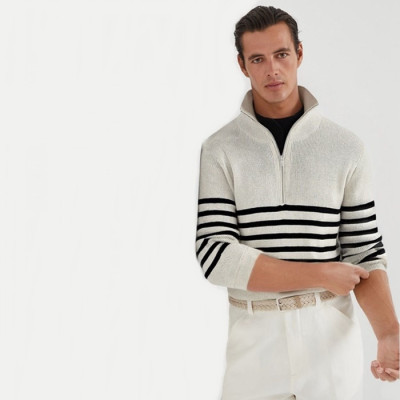 브루넬로쿠치넬리 남성 집업 니트 - Brunello Cucinelli Mens Zip-up Knitwear - brc8810x