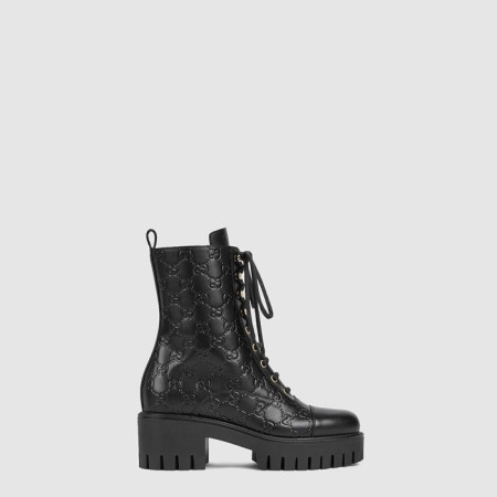 구찌 여성 GG 레이스업 앵클 부츠 - Gucci Womens GG Lace-Up Ankle Boots - gus8598x